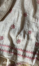 将图像加载到图库查看器中, Women's Lakhnavi Handcrafted Tissue Chanderi Unstitched Kurta And Dupatta Set - HONC0267043