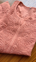 将图像加载到图库查看器中, Women's Lakhnavi Handcrafted Cotton Chikankari Kurti - NC13820