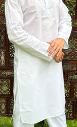 Load image into Gallery viewer, Men's Lucknowi Handcrafted Cotton Chikankari Kurta - HONC0325971
