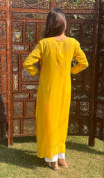 Load image into Gallery viewer, Women's Lakhnavi Handcrafted Viscose Georgette Chikankari Kurti - HONC0207838