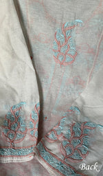 将图像加载到图库查看器中, Women's Lakhnavi Handcrafted Linen Cotton Semi -Stitched Kurta And Dupatta Set - HONC0269961