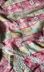 将图像加载到图库查看器中, Women's Lakhnavi Handcrafted Cotton Chikankari Unstitched  Kurta And Kurta Dupatta Set - HONC0312681