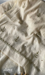 将图像加载到图库查看器中, Women's Lakhnavi Handcrafted Mul Chanderi Unstitched Chikankari Full Suit Material - HONC0282287