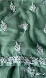 将图像加载到图库查看器中, Yumna Women's Lucknowi Handcrafted Faux-Georgette Chikankari Suit Material - HONC0263416