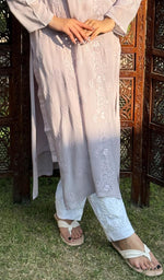 Load image into Gallery viewer, Women's Lakhnavi Handcrafted Viscose Georgette Chikankari Kurti - HONC02078420