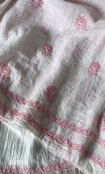 Load image into Gallery viewer, Women's Lakhnavi Handcrafted Maheshwari Mul Chanderi Unstitched Kurta And Dupatta Set- HONC0312961