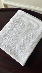 将图像加载到图库查看器中, Women's Lakhnavi Handcrafted Modal Cotton Chikankari Unstitched Kurti Fabric - HONC0242109