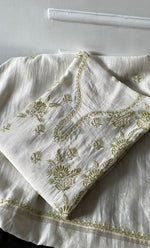 Load image into Gallery viewer, Women's Lakhnavi Handcrafted Chanderi Silki Semi - Stitched Kurta And Dupatta Set - HONC0314232
