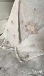 Load image into Gallery viewer, Women's Lakhnavi Handcrafted Mul Chanderi Semi - stitched Kurta And Dupatta Set- HONC0314870