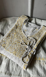 Load image into Gallery viewer, Women's Lakhnavi Handcrafted Mul Chanderi Semi - Stitched Angrakha And Dupatta Set - HONC0284715