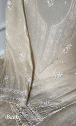 Load image into Gallery viewer, Hana Women's Lakhnavi Handcrafted Mul Chanderi Semi - Stitched Kurta And Dupatta Set - HONC0295395
