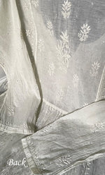 Load image into Gallery viewer, Women's Lakhnavi Handcrafted Mul Chanderi Semi - stitched Chikankari Full Suit Material - HONC0319562