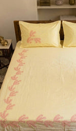 Load image into Gallery viewer, Lakhnavi Handcrafted Cotton Chikankari Bedsheet Set - HONC031718
