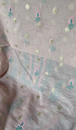 将图像加载到图库查看器中, Women's Lakhnavi Handcrafted Chanderi Silk Unstitched Chikankari Full Suit - HONC0321899