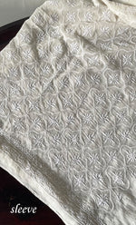 将图像加载到图库查看器中, Lucknowi Handcrafted Pure Silk Georgette Chikankari Unstitched Men's Kurta Fabric - HONC0313305