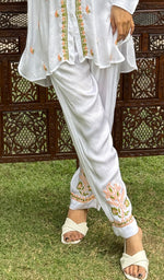 Load image into Gallery viewer, Women's Lakhnavi Handcrafted Modal Cotton Chikankari Kurta And Palazzo Set - HONC0244585