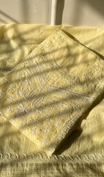 Load image into Gallery viewer, Women's Lakhnavi Handcrafted Mul Chanderi Unstitched Kurta And Dupatta Set - HONC0277642