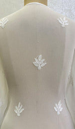 Load image into Gallery viewer, Women's Lakhnavi Handcrafted Viscose Georgette Chikankari Kurti- HONC0159416