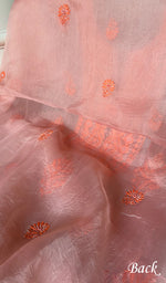 将图像加载到图库查看器中, Women's Lakhnavi Handcrafted Pure Organza Chikankari Unstitched Kurta And Dupatta Set- HONC0333539