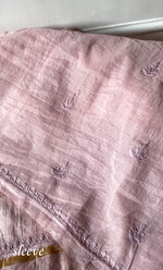 Load image into Gallery viewer, Women's Lakhnavi Handcrafted Mul Chanderi Unstitched Chikankari Full Suit Material - HONC0319532
