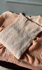 Load image into Gallery viewer, Women's Lakhnavi Handcrafted Mul Chanderi Semi - Stitched Anarkali And Dupatta Set - HONC0305939