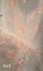 Load image into Gallery viewer, Women's Lakhnavi Handcrafted Pure Organza Chikankari Unstitched Kurta And Dupatta Set- HONC0328269