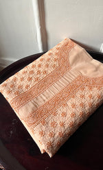 将图像加载到图库查看器中, Lucknowi Handcrafted Cotton Chikankari Unstitched Men's Kurta Fabric - HONC0289827