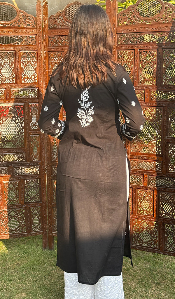 Women's Lakhnavi Handcrafted Cotton Chikankari Kurti - HONC0268636