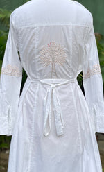 Load image into Gallery viewer, Niyat Women's Lucknowi Handcrafted Cotton Chikankari Long Dress - HONC0303725