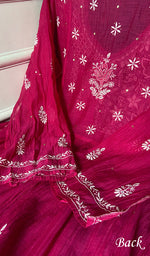 Load image into Gallery viewer, Women's Lakhnavi Handcrafted Mul Chanderi Semi - Stitched Angrakha And Dupatta Set - HONC0326284