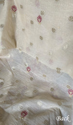 Load image into Gallery viewer, Women's Lakhnavi Handcrafted Chanderi Silk Unstitched Chikankari Full Suit - HONC0352032