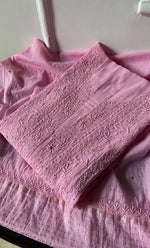 Load image into Gallery viewer, Women's Lakhnavi Handcrafted Mul Chanderi Semi - Stitched Kurta And Dupatta Set- HONC0286656