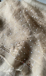 将图像加载到图库查看器中, Women's Lakhnavi Handcrafted Pure Organza Chikankari Unstitched Kurta And Dupatta Set- HONC0310711
