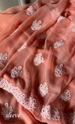 Load image into Gallery viewer, Women's Lakhnavi Handcrafted Unstitched Faux-Georgette Chikankari Suit Material - HONC0263373