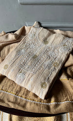 Load image into Gallery viewer, Izna Women's Lakhnavi Handcrafted Mul Chanderi Semi - Stitched Anarkali And Dupatta Set - HONC0302872