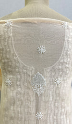 Load image into Gallery viewer, Women's Lakhnavi Handcrafted Mul Chanderi Semi Stitched Kurta And Dupatta Set- HONC0174190