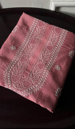 Load image into Gallery viewer, Lucknowi Handcrafted Maheshwari Mul Chanderi Chikankari Unstitched Men's Kurta Fabric - HONC0274611
