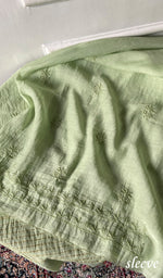 Load image into Gallery viewer, Women's Lakhnavi Handcrafted Mul Chanderi Unstitched Kurta And Dupatta Set - HONC0278948