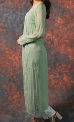 Load image into Gallery viewer, Fareeha Women's Lakhnavi Handcrafted Viscose Georgette Chikankari Kurti - HONC0318838