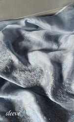 Load image into Gallery viewer, Women's Lakhnavi Handcrafted Pure Organza Chikankari Unstitched Kurta And Dupatta Set- HONC0279308