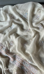 Load image into Gallery viewer, Women's Lakhnavi Handcrafted Pure Silk Georgette Chikankari Kurta And Dupatta Set- HONC0241825