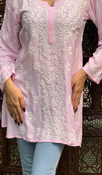 Load image into Gallery viewer, Fariah Women's Lakhnavi Handcrafted Modal Cotton Chikankari Top - HONC0247397