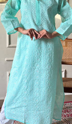 将图像加载到图库查看器中, Anisa Women's Lakhnavi Handcrafted Cotton Chikankari Kurti - HONC0356934