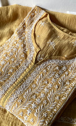 Load image into Gallery viewer, Women's Lakhnavi Handcrafted Mul Chanderi Semi - stitched Chikankari Full Suit Material - HONC0323618