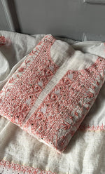 Load image into Gallery viewer, Women's Lakhnavi Handcrafted Mul Chanderi Unstitched Kurta And Dupatta Set- HONC0278928