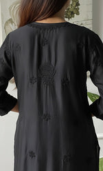 将图像加载到图库查看器中, Sufi Women's Lucknowi Handcrafted Chanderi Silk Chikankari Kurti - HONC0333635