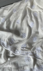 Load image into Gallery viewer, Women's Lakhnavi Handcrafted Pure Silk Georgette Chikankari Kurta And Dupatta Set- HONC0294502