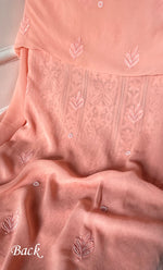 Load image into Gallery viewer, Women's Lakhnavi Handcrafted Viscose Georgette Chikankari Full Suit Material - HONC0299909