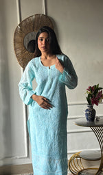 将图像加载到图库查看器中, Aparna Women's Lakhnavi Handcrafted Cotton Chikankari Kurti - HONC0343822