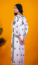 将图像加载到图库查看器中, Women's Lucknowi Handcrafted Chanderi Silk Chikankari Angrakha - HONC0206999